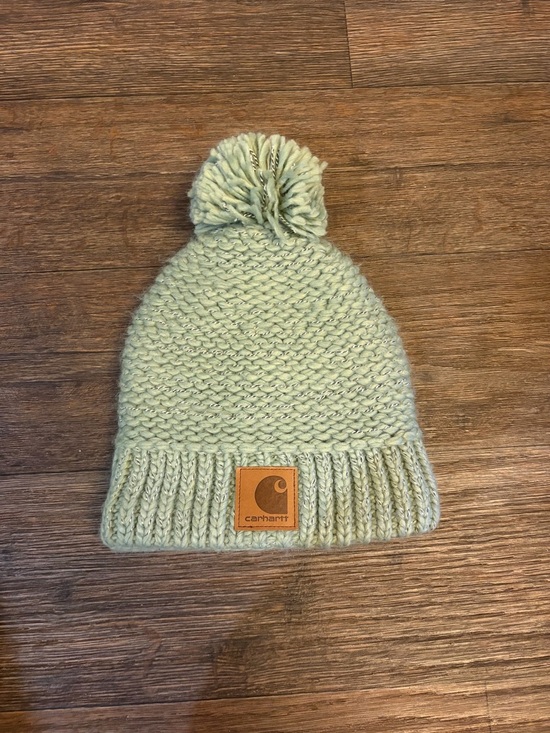 Carhartt Accessories - Carhartt Hat Beanie Knit Pom One Size Green Fleece Lined Winter Womens Warm Cozy